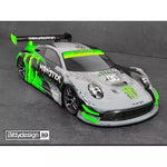 Bittydesign - P-GT3R 1/10 GT RC Car 190mm Clear Body Porsche GT3 - 0.7mm Standard Thickness Body - BD-GT-190PGT3R (Does not come with Monster Stickers)