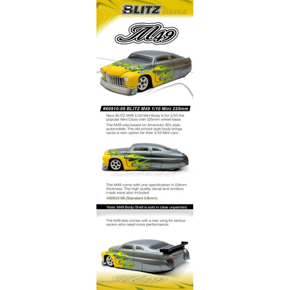 BLITZ - Racing Body - M49 1/10 Mini 225mm - 60910-08