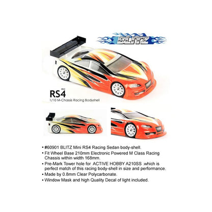 BLITZ - RS4 1/10 Touring Car 0.7mm thick STD - 254mm WB / 190mm Wide - 60901