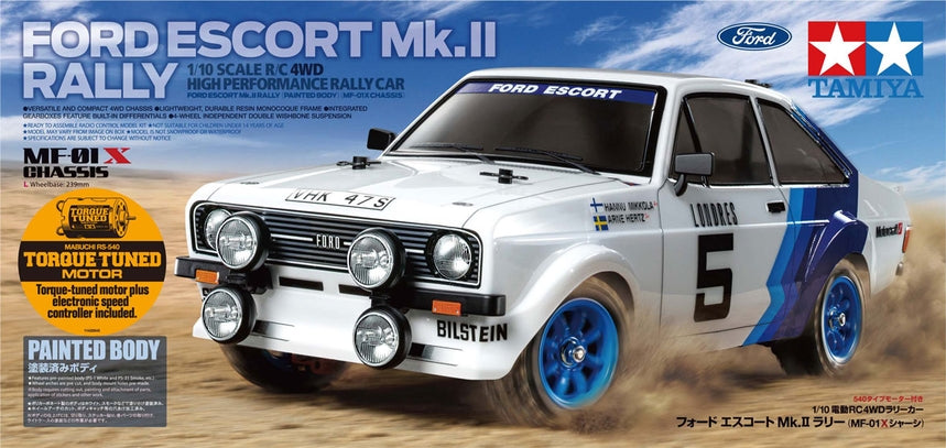 TAMIYA 58687 - Ford Escort Mk II Rally MF01X RC 4WD Car Kit - (Inc's ESC & Motor) (PRE-PAINTED WHITE)