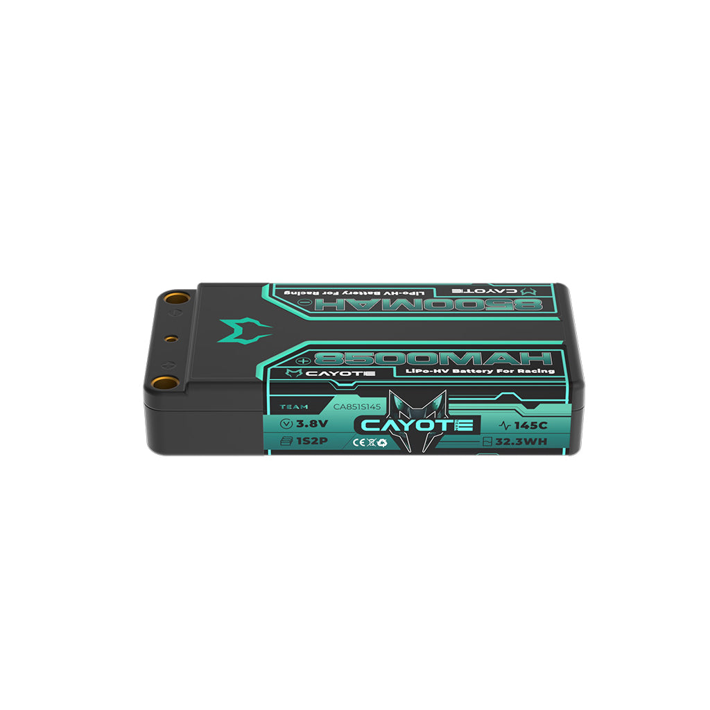 CAYOTE - LiPo 8500mAh HV 1S 3.8v - 18.4mm Thick, 155g Weight - (Ideal for 1/12th Cars) CA851S145