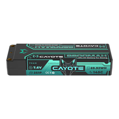 CAYOTE - LiPo 9200mAhHV Stick 7.6v 2S - High Capacity, 24.9mm Thick, 319g, 5mm Bullets  - CA922S145