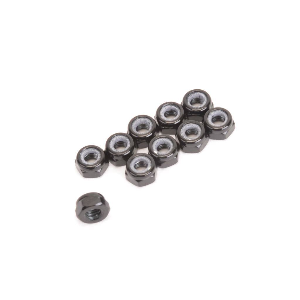 Core RC - M3 Mini GT12 Kamtec / Battcave Alloy Wheel Nyloc Nuts Low Profile - Black (pk10) - CR517 (SLIM-LINE for better grip) only 3.3mm thick