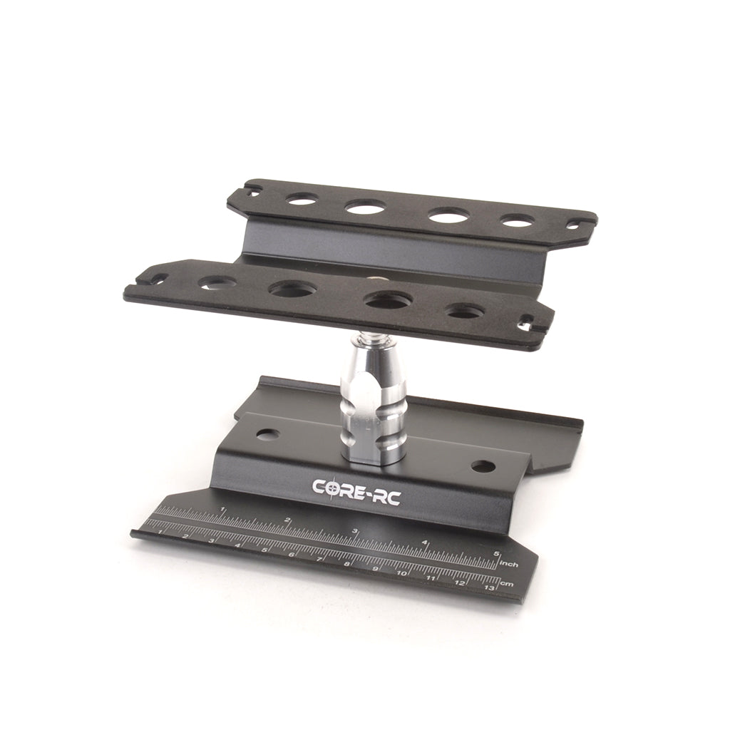 CORE RC - 1/10 & 1/12 CAR/BUGGY ALUMINUM ROTATING CAR/SHOCK STAND - BLACK CR798