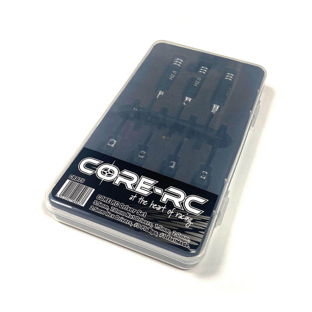 CORE RC - MINI TOOL SET & Case (7PCS) 1.5/2.0/2.5MM HEX / M3 & M4 SOCKET DRIVER SET - CR875