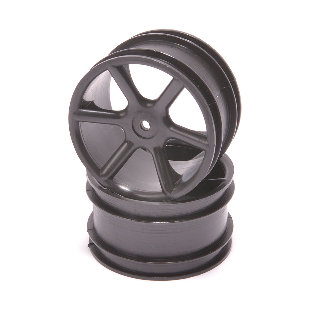 Core RC - JC 6 Spoke 2.2 Rear Black Wheel CAT/Coug 2K pr - CR888