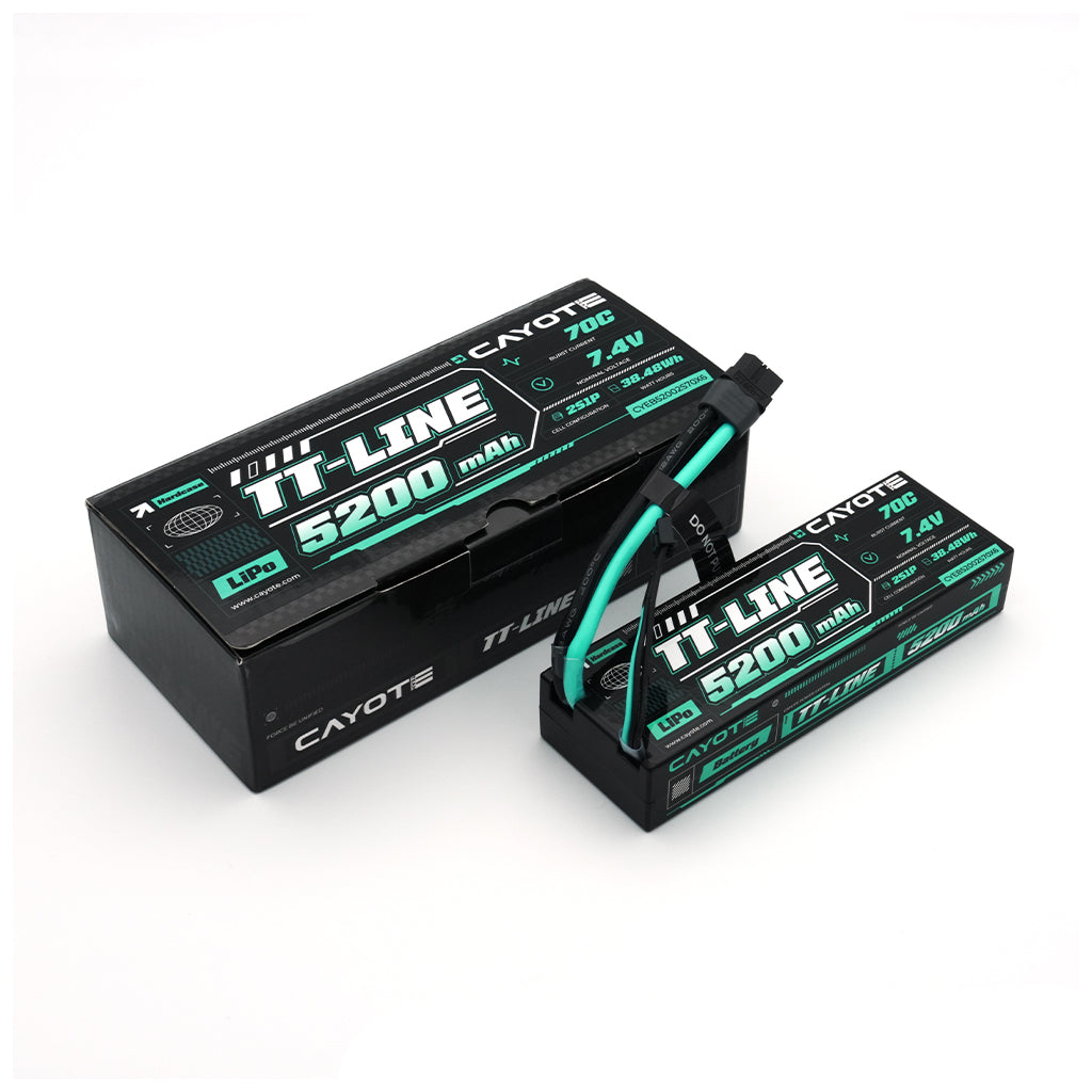 CAYOTE -TT-LINE 70C 5200mAh 2S 7.4v Hardcase LiPo - CYEB52002S70X6
