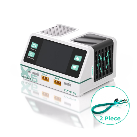 CAYOTE - 2-Force X5 Dual Pro Lipo Charger with 2 XT90 Leads (AC/DC) - CYEG1024