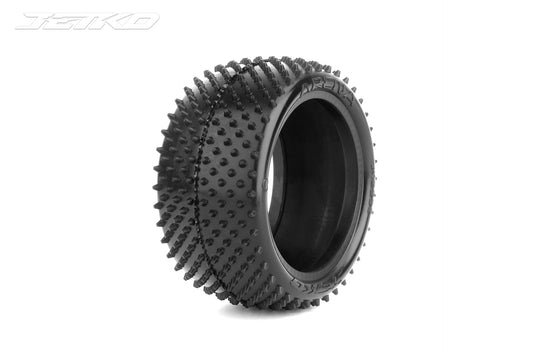 Jetko - Mini Spike - 1/10 2.2IN BUGGY TYRE/TIRES - 2WD / 4WD Rear - EOS YELLOW - JK2003E (Polished Floor/Carpet/Astro)