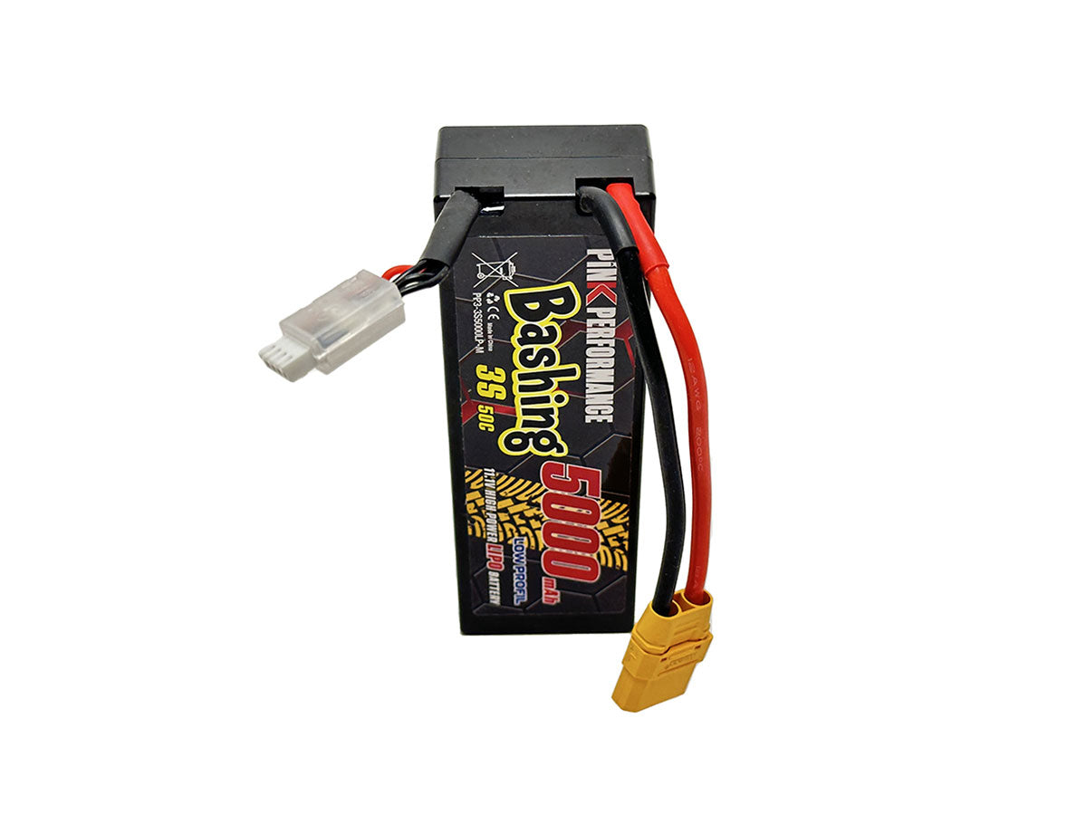 Pink Performance - Bashing LiPo 3S 11.1V 5000mah 50C (Multi Adaptors) LP 139x47x28mm, 380g - PP3-3S5000LP-M