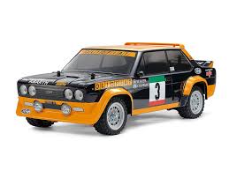Tamiya - (239mm LWB) FIAT 131 ABRATH RALLY OLIO WRC Body Set in Clear Lexan - For 1/10 M-Chassis MTC (W-165mm x Wheelbase-239mm) (Full sponsor Stickers - lights, windows and grills & body parts)