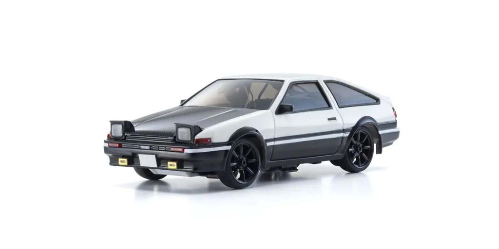 Kyosho - My First Mini-Z 1:28 Initial-D Sprinter Trueno AE86 WH/BK Carbon (1:24th Class) - K.66617A (Micro RC CAR)