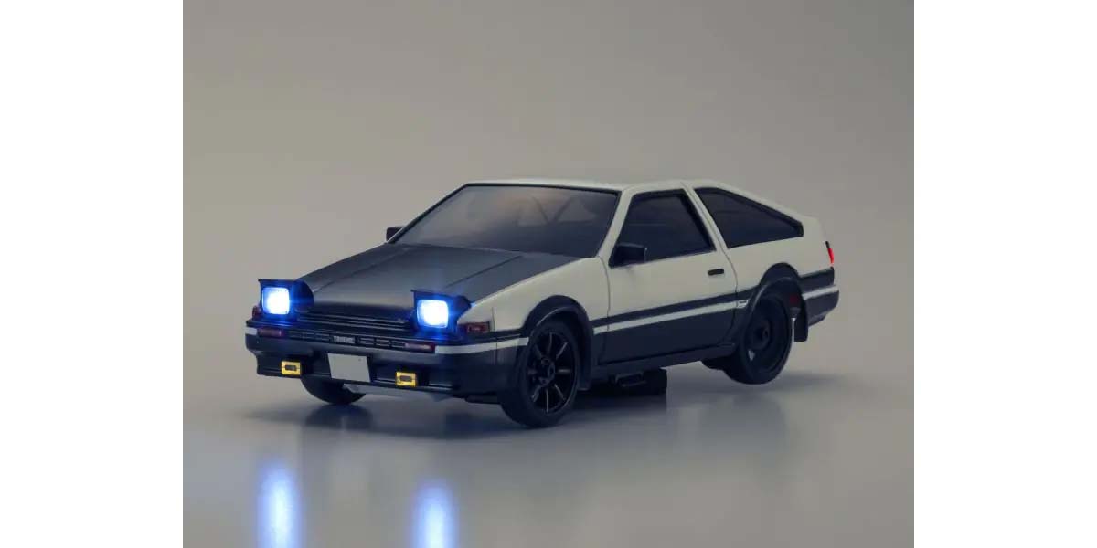 Kyosho - My First Mini-Z 1:28 Initial-D Sprinter Trueno AE86 WH/BK Carbon (1:24th Class) - K.66617A (Micro RC CAR)