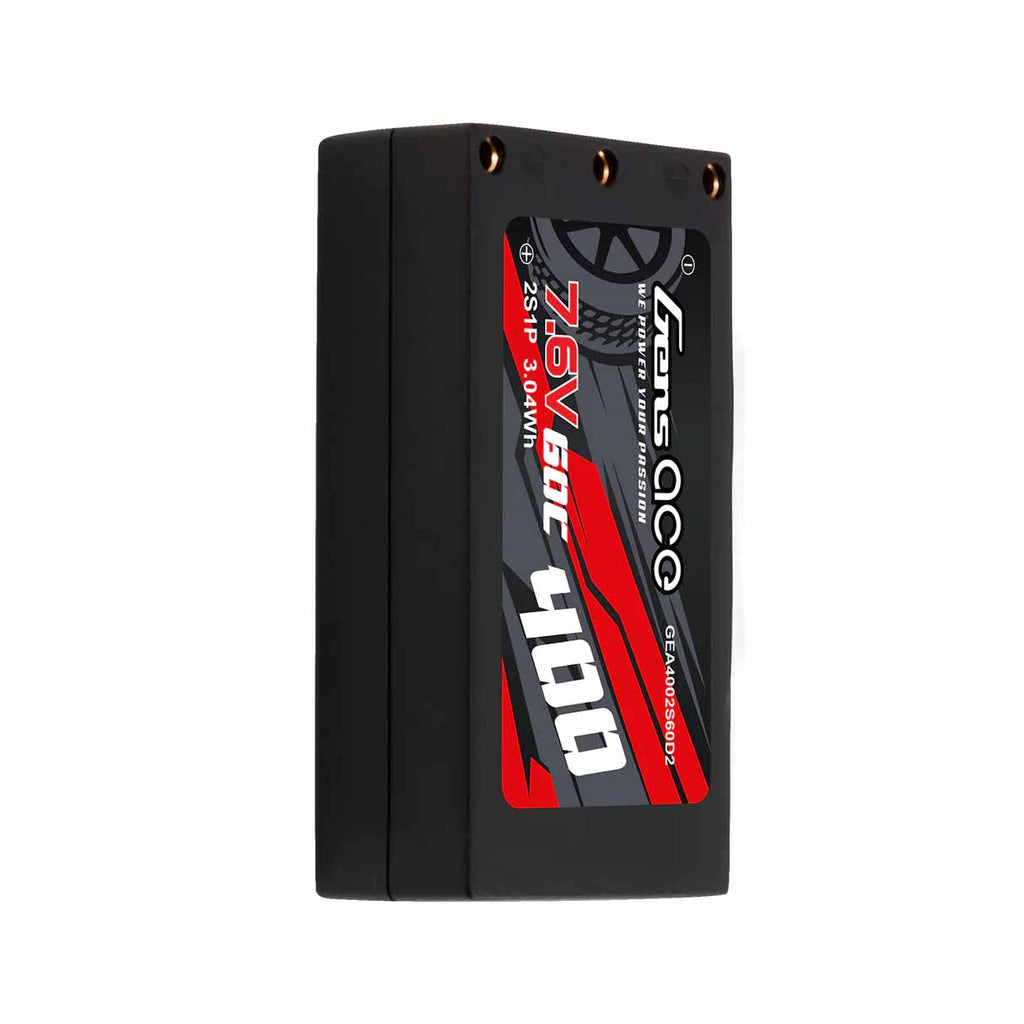 GensAce - Mini 1/28 - 1/24 Micro LiPo Battery - 2S HV 2.0 7.6V 400mah 60C (JST) 44x23x12mm 19g - GEA4002S60D2