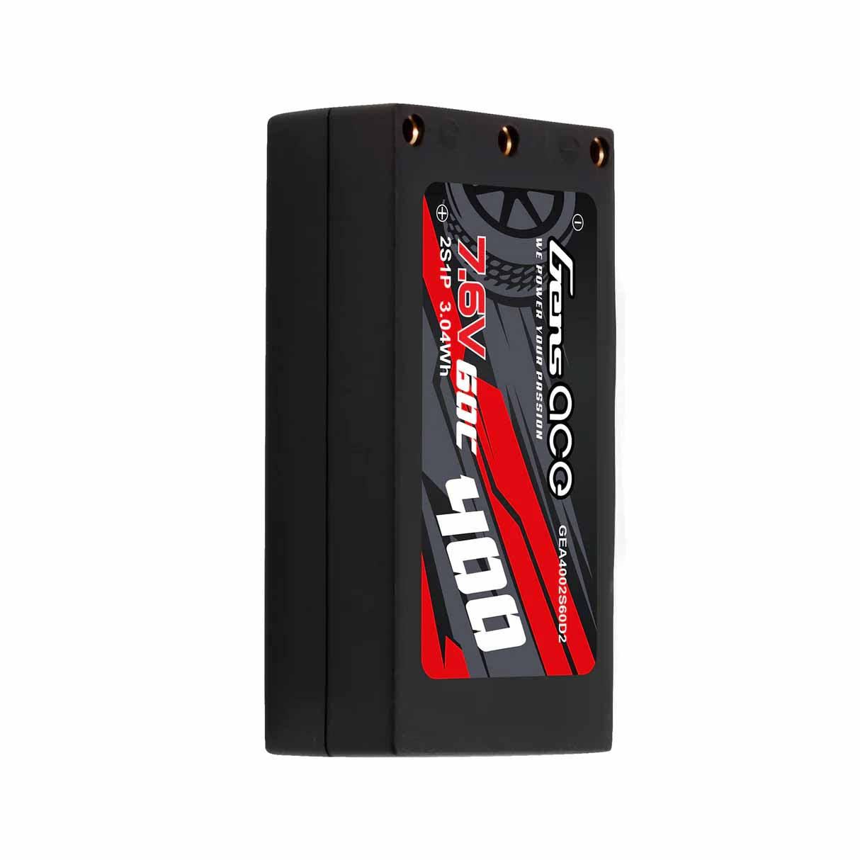 GensAce - Mini 1/28 - 1/24 Micro LiPo Battery - 2S HV 2.0 7.6V 400mah 60C (JST) 44x23x12mm 19g - GEA4002S60D2