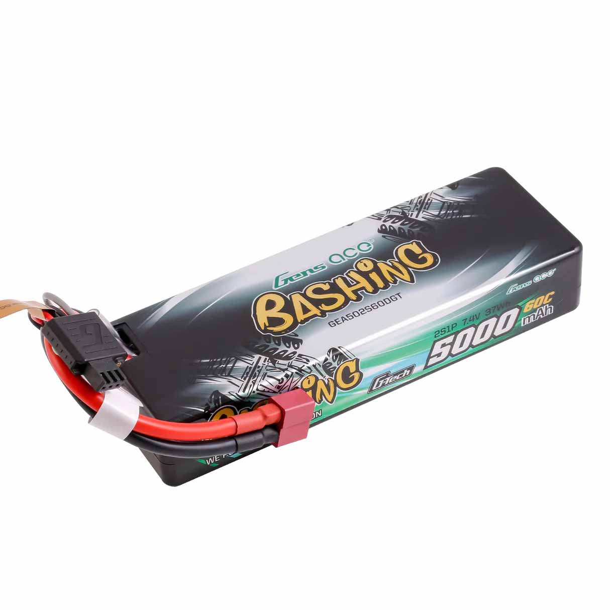 GensAce - Bashing LiPo 2S 7.4V 5000mah 60C Lipo Battery (Deans) 136x48x25mm 250g G-Tech - GEA502S60DGT