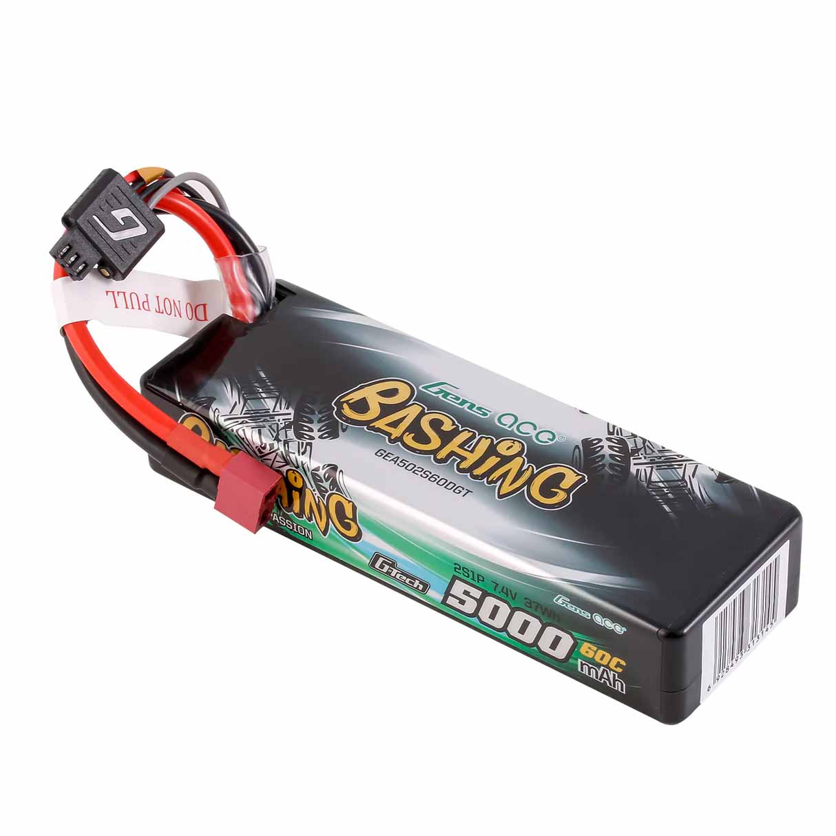 GensAce - Bashing LiPo 2S 7.4V 5000mah 60C Lipo Battery (Deans) 136x48x25mm 250g G-Tech - GEA502S60DGT