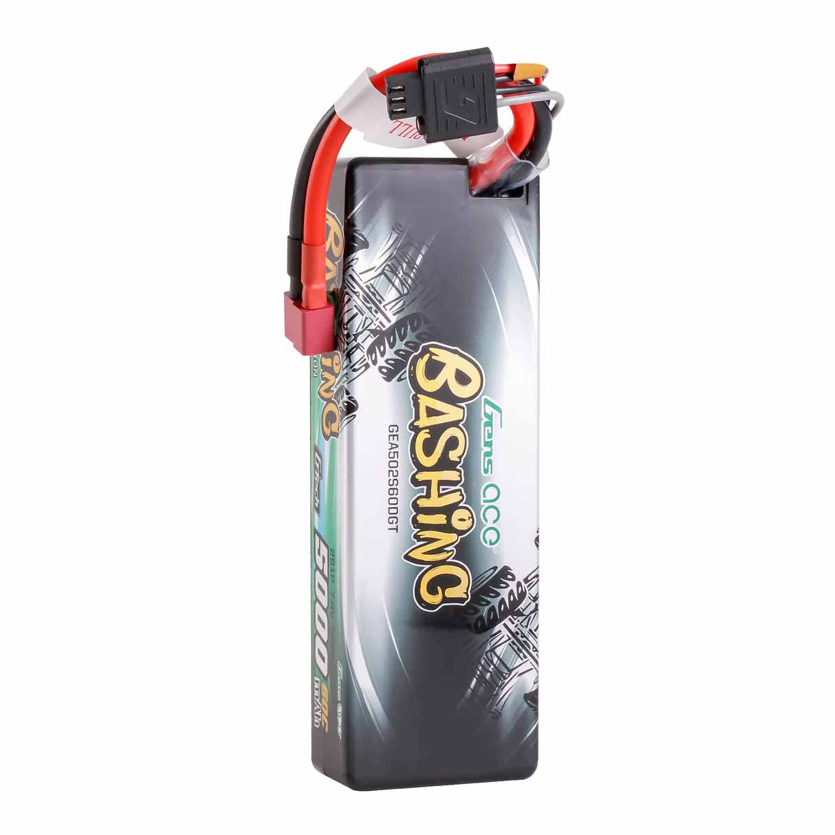 GensAce - Bashing LiPo 2S 7.4V 5000mah 60C Lipo Battery (Deans) 136x48x25mm 250g G-Tech - GEA502S60DGT