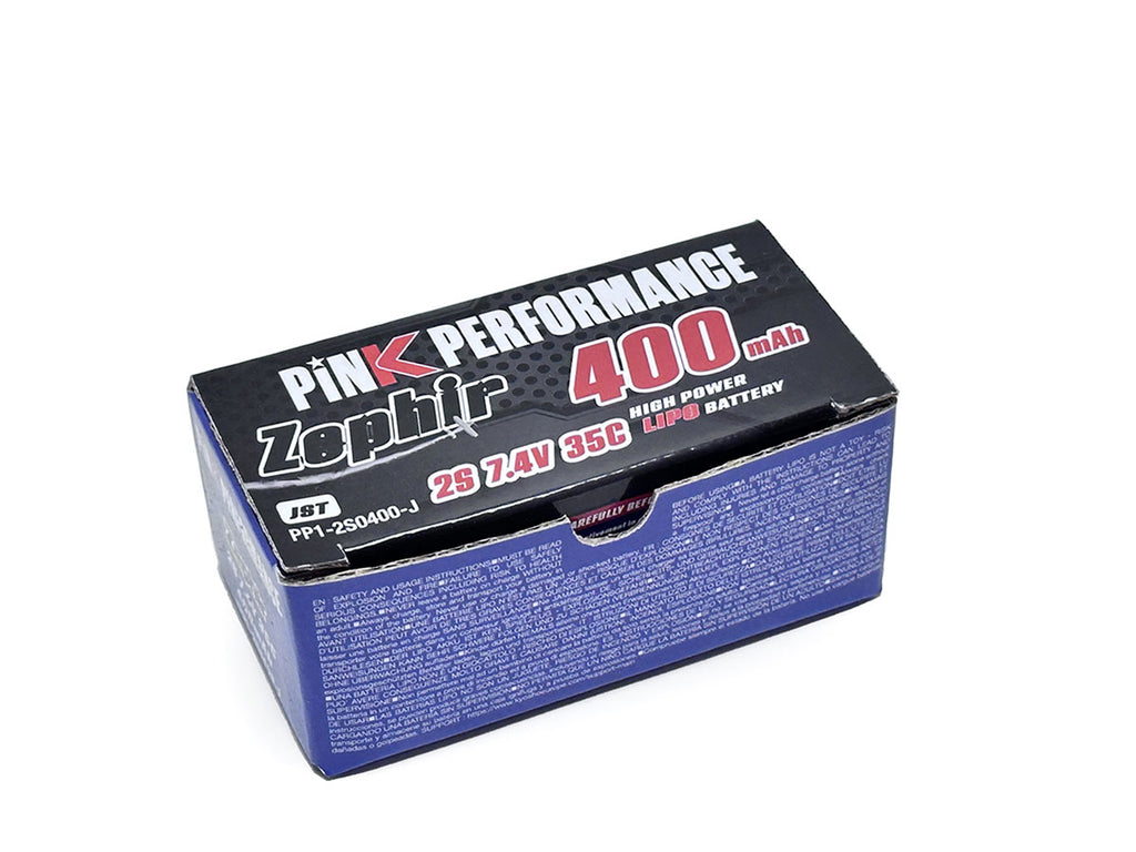 Pink Performance - Zephir LiPo 2S 7.4V-400-35C (JST) 40x21x15mm 24g - PP1-2S0400-J