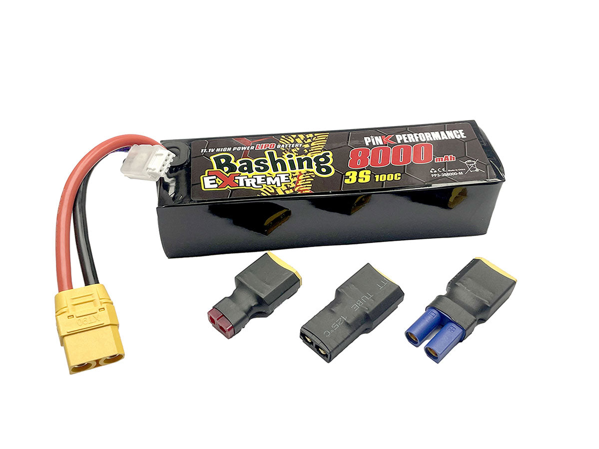 *CLEARANCE* Pink Perforamce - Extreme Bashing LiPo 3S 11.1V 8000mah -100C Multi 157x47x34 - PP3-3S8000-M