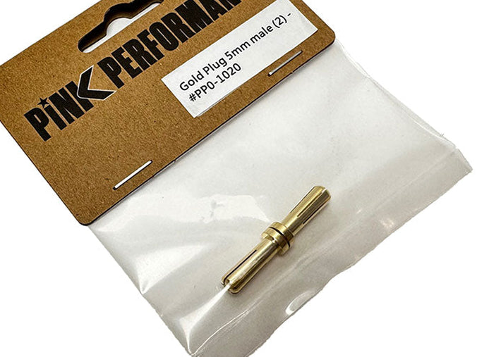 Pink Performance - Gold Plug 5mm male Battery Bullets (2pcs) - PP0-1020