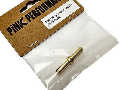 Pink Performance - Gold Plug 5mm male Battery Bullets (2pcs) - PP0-1020