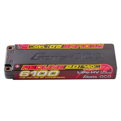 GensAce - Redline 2.0 Low Prof 2S HV Lipo Battery 7.6V 140C 6100mah (139x47x18.5mm) 226g - GEA61002S14D5