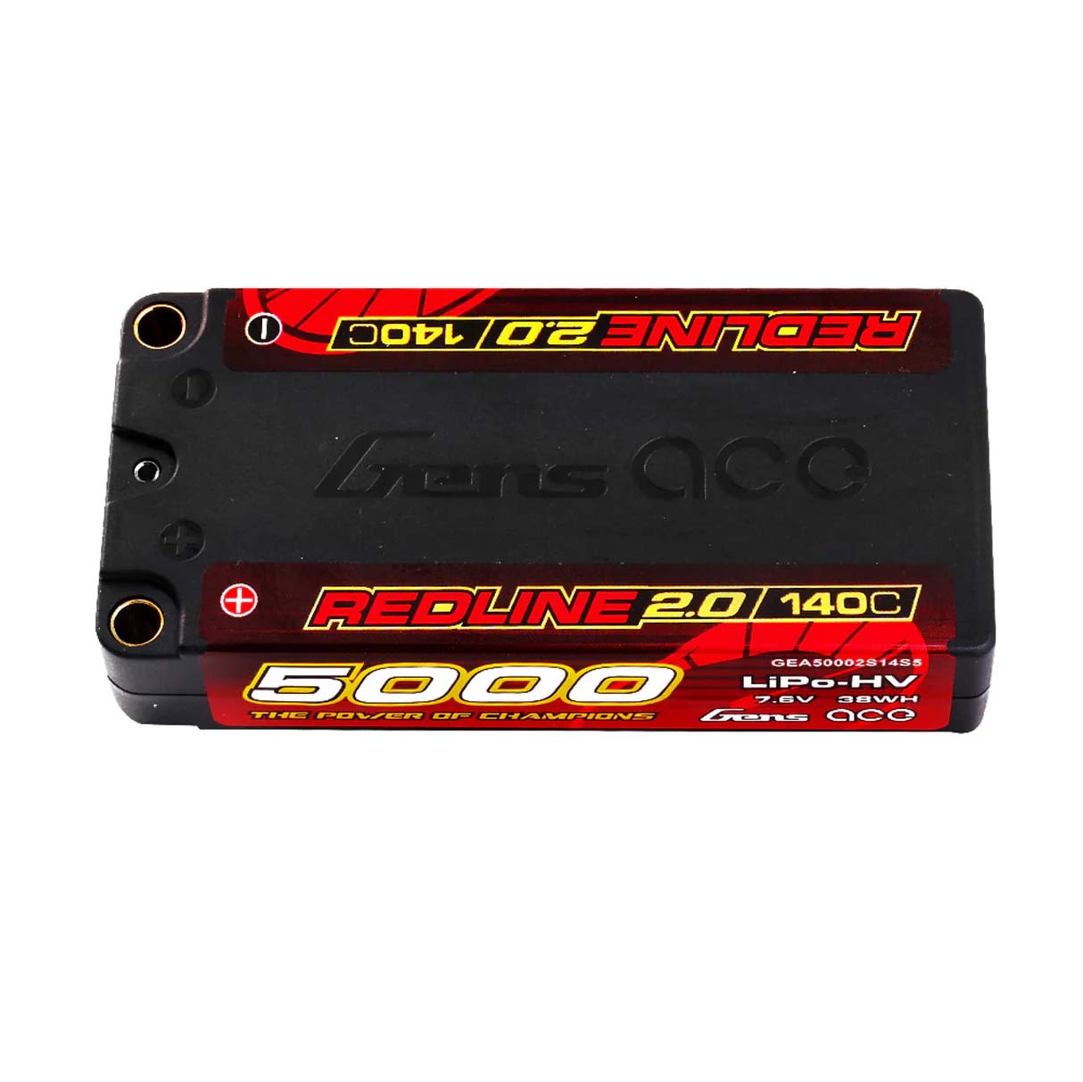 GensAce - Redline 2.0 Shorty 2S HV 7.6V Lipo Battery 140C 5000mah (97x47x20mm) 179g - GEA50002S14S5