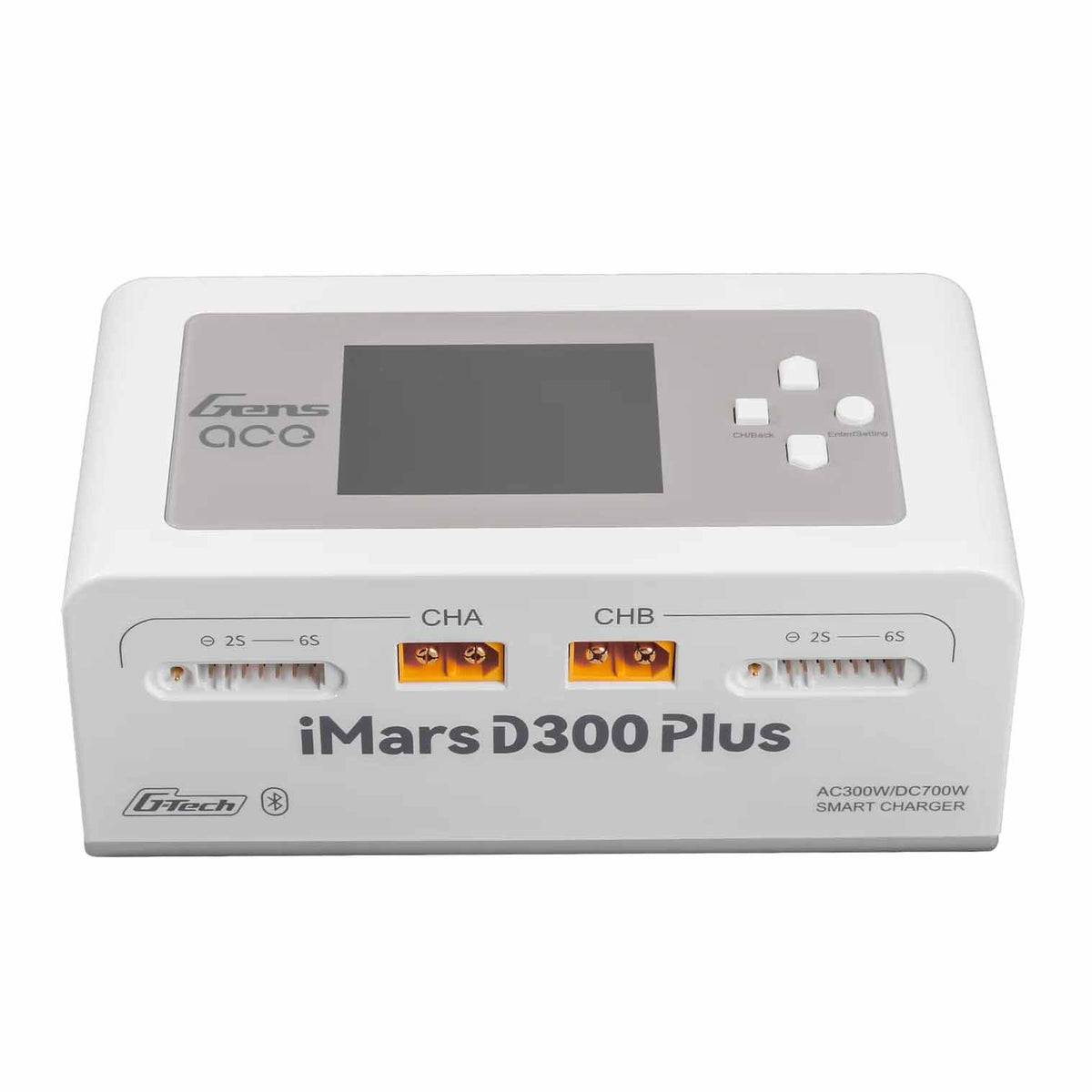GensAce - Lipo LiHV RC Battery Charger iMars D300 PLUS Dual Channel (UK) White - GEA300WPLUS-WUK