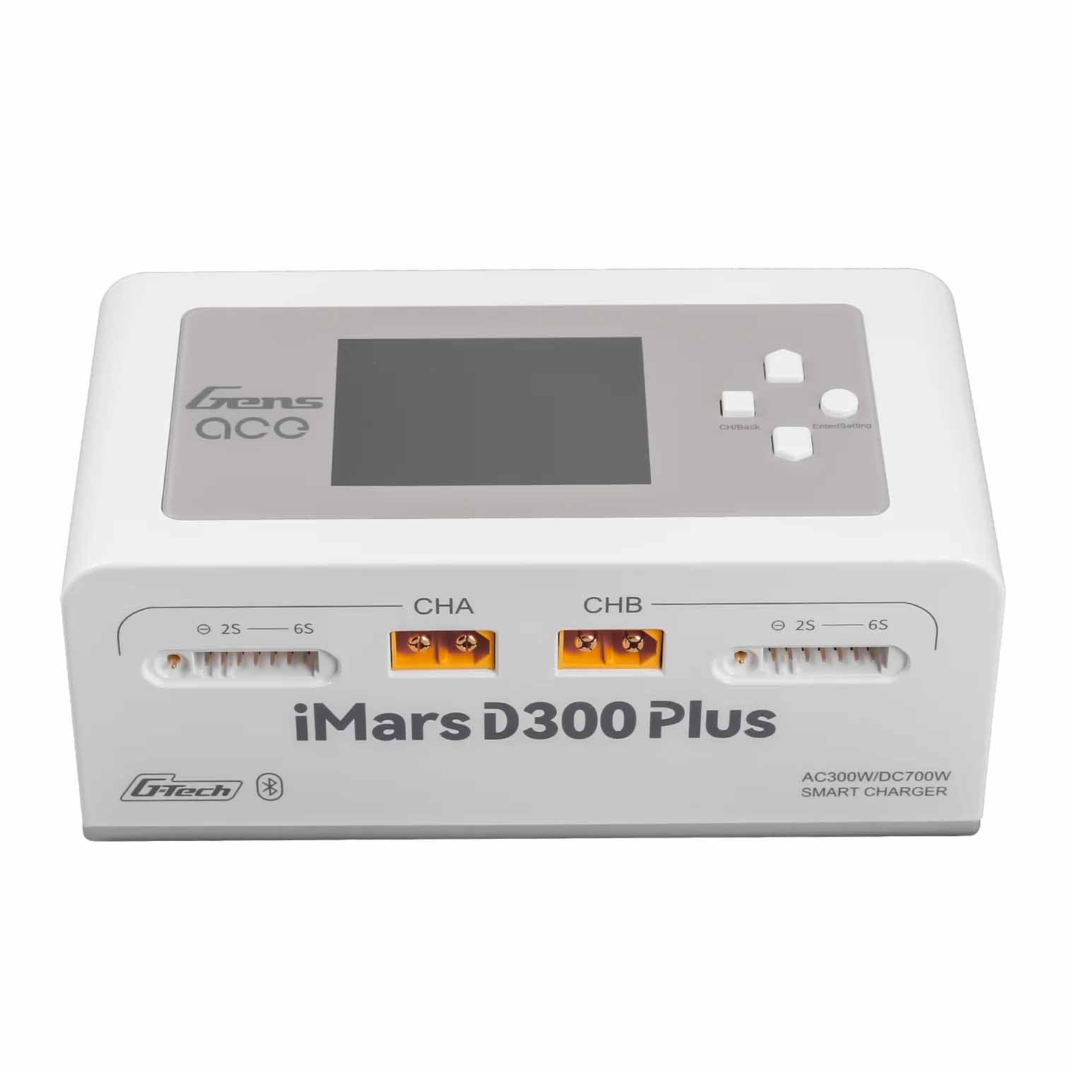GensAce - Lipo LiHV RC Battery Charger iMars D300 PLUS Dual Channel (UK) White - GEA300WPLUS-WUK