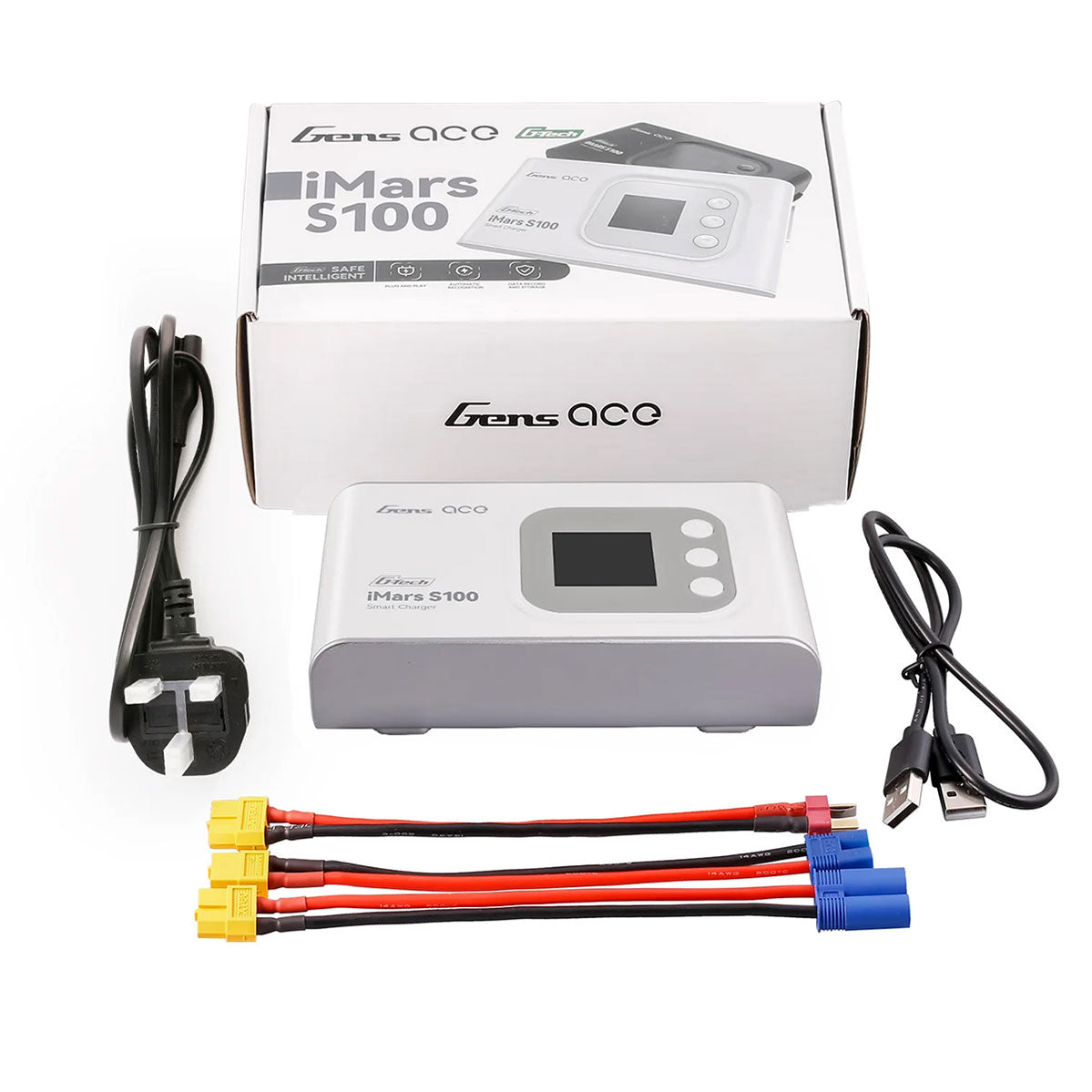 GensAce - Charger iMars Lipo Battery S100 G-Tech 100W 10AMP (AC UK) White - GEAS100-KW