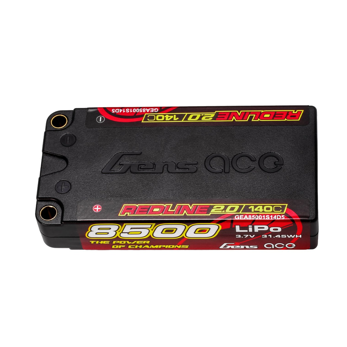 GensAce - Redline 2.0 Shorty 1S Lipo Battery HV 3.7V 140C 8500mah Ultra Thin (93x47x18.5mm 160g) GEA85001S14D5