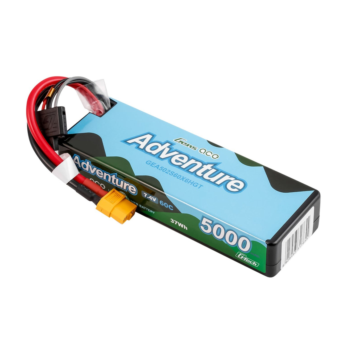 GensAce - Adventure Crawler LiPo 2S 7.4V 5000mah 60C Lipo Battery (XT60) 136x48x25mm 250g G-Tech - GEA502S60X6HGT