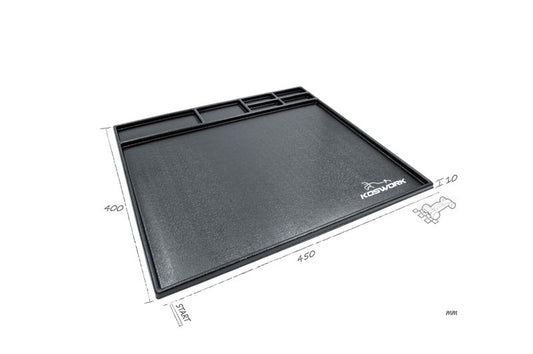 Koswork - Assembly Tray (Desk Tidy Pit Mat) 450x400mm for Mini-Z, 1/12. 1/18th & Yamiya M-Chassis MTC - KOS32120-450BK