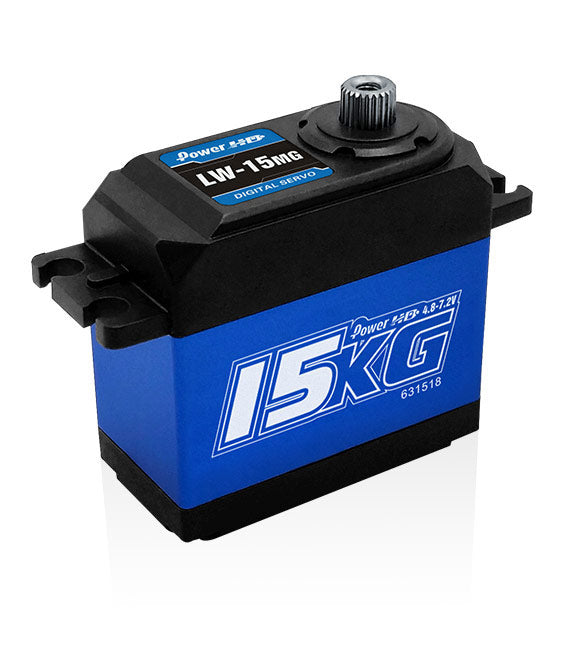 Power HD - Metal Geared Digital Waterproof Servo HV 15.0kg/0.11s - LW-15MG (Fast and Strong! Fit all 1/10 Vehicles)
