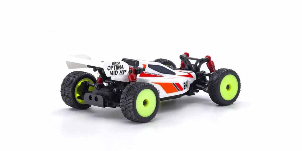 Kyosho - 1/28 Micro Buggy Mini-Z MB010 Readyset 4WD Turbo Optima Mid Special (White) (1/24th Class) - (No battery or charger included) (Micro RC Buggy)