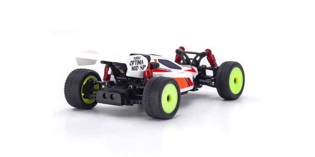 Kyosho - 1/28 Micro Buggy Mini-Z MB010 Readyset 4WD Turbo Optima Mid Special (White) (1/24th Class) - (No battery or charger included) (Micro RC Buggy)
