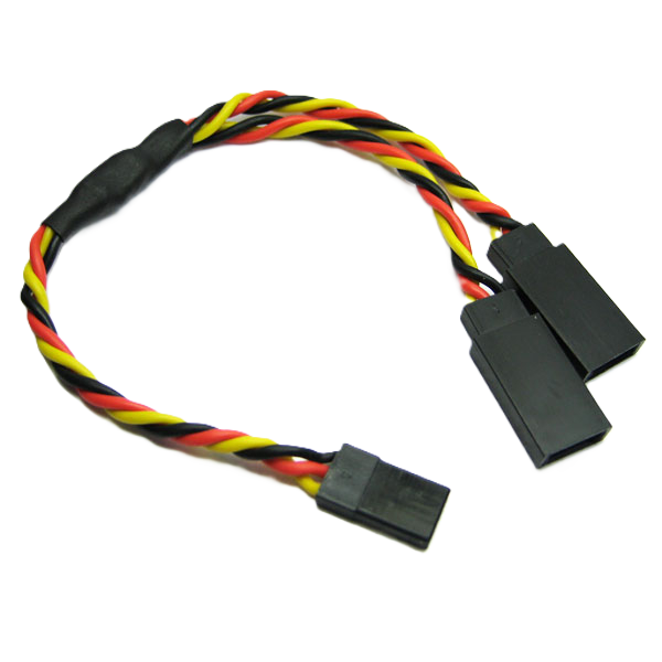 ETRONIX - 15CM 22AWG JR TWISTED Y LEAD EXTENSION WIRE - Servo Y Lead (Splitter) Use to add extra feed to fan, transponders or servos - ET0752