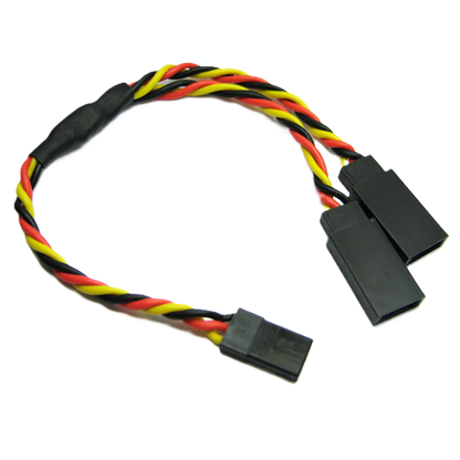 ETRONIX - 15CM 22AWG JR TWISTED Y LEAD EXTENSION WIRE - Servo Y Lead (Splitter) Use to add extra feed to fan, transponders or servos - ET0752