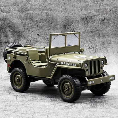E-ZEE - RC 1/10 4WD RC WILLYS JEEP WITH LED LIGHTS - (Lipo Battery & Charger Included) -
