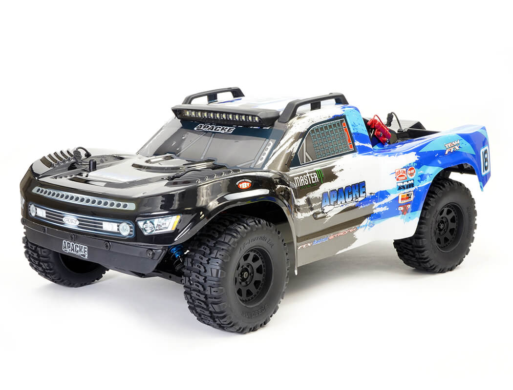 FTX - APACHE 1/10 BRUSHLESS TROPHY (SHORT COURSE) RC 4WD TRUCK RTR W/LIPO & BALANCE CHARGER - BLUE - FTX5498B