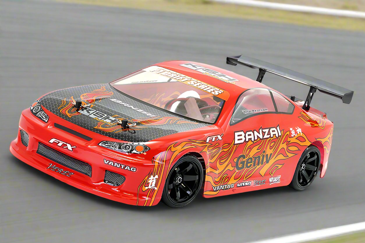 FTX - BANZAI RC 2.4GHZ 4WD RTR 1/10 BRUSHED DRIFT / Touring CAR - RED - RADIO/BATTERY/CHARGER INCLUDED