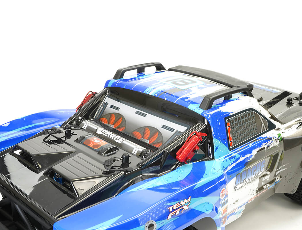 FTX - APACHE 1/10 BRUSHLESS TROPHY (SHORT COURSE) RC 4WD TRUCK RTR W/LIPO & BALANCE CHARGER - BLUE - FTX5498B
