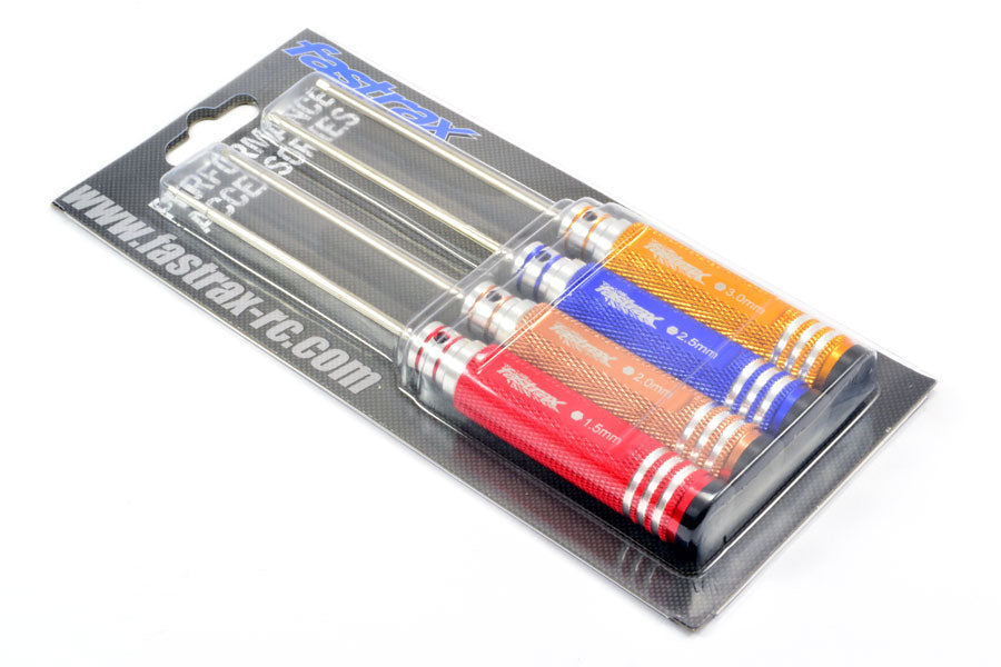 Fastrax - HARDENED HEX ALLEN DRIVER SET 4pc (3mm, 2.5mm, 2mm, 1.5mm) - FAST617 (Multi Coloured)