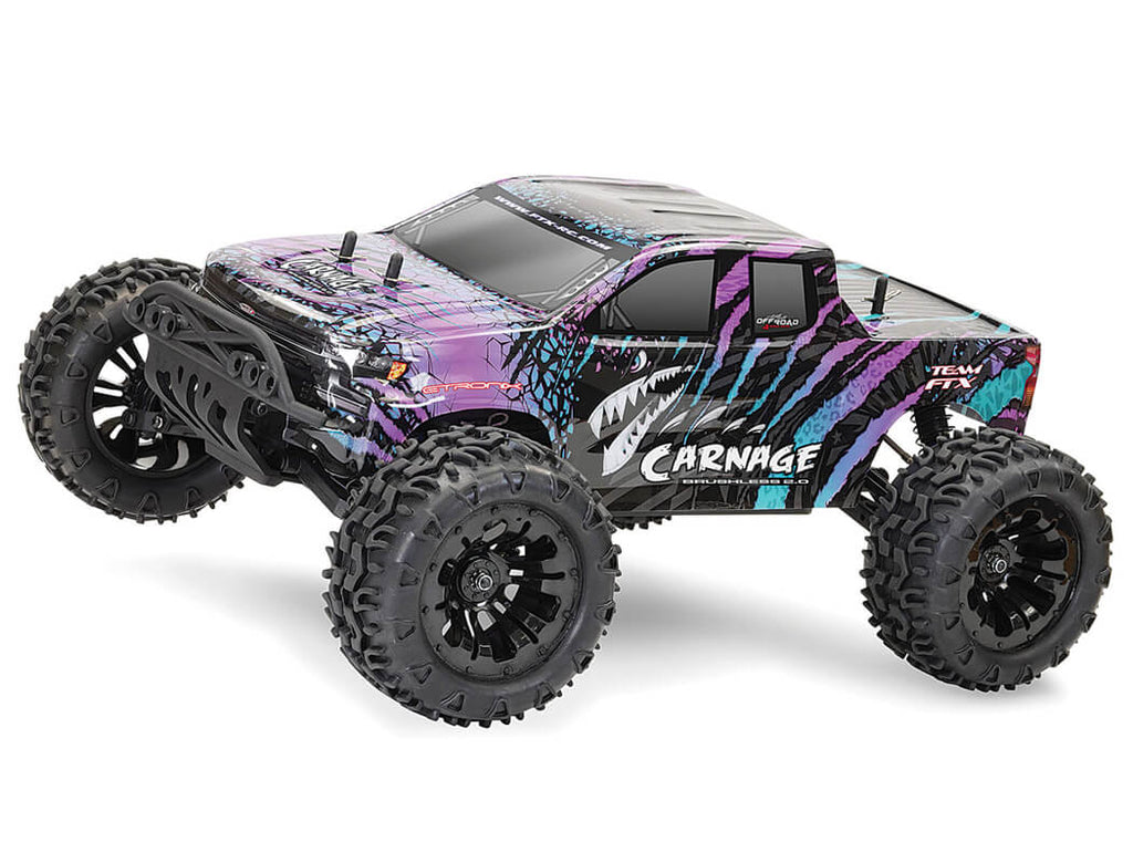 FTX - CARNAGE 2.0 1/10 2S BRUSHLESS  TRUCK 4WD RTR - INC's LIPO, CHARGER & RADIO