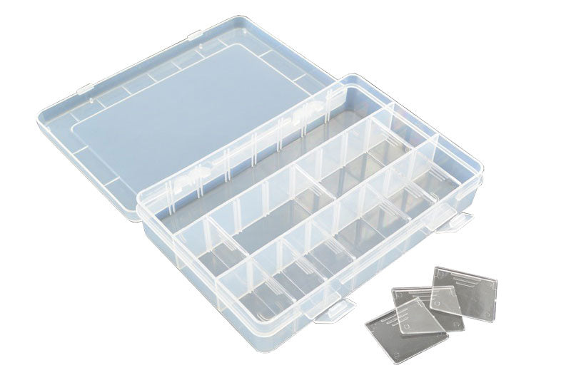 FASTRAX - RC PARTS/PINIONS/SCREWS BOX 200MMX135MM (15 SECTIONS) - FAST676-A