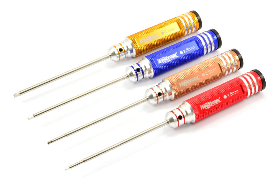 Fastrax - HARDENED HEX ALLEN DRIVER SET 4pc (3mm, 2.5mm, 2mm, 1.5mm) - FAST617 (Multi Coloured)