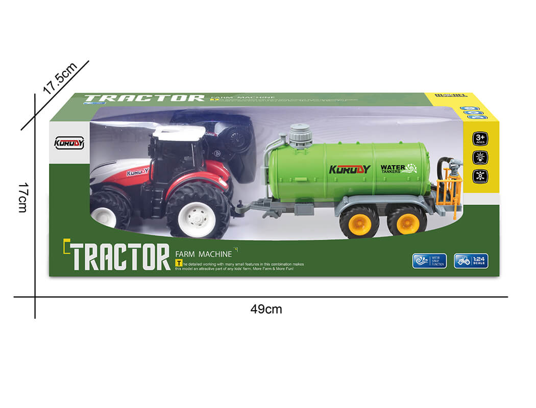 KORODY - RC 1:24 TRACTOR WITH SPRINKLER TANKER TRAILER W/LED LIGHTS - K-6647K