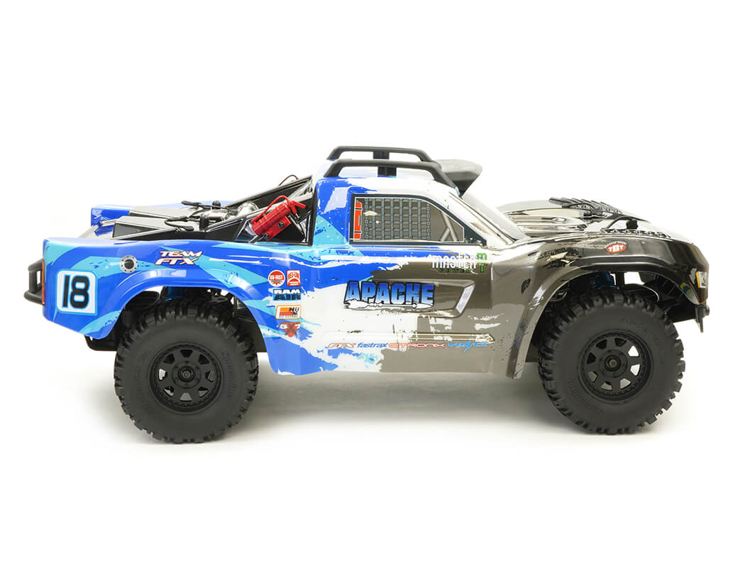 FTX - APACHE 1/10 BRUSHLESS TROPHY (SHORT COURSE) RC 4WD TRUCK RTR W/LIPO & BALANCE CHARGER - BLUE - FTX5498B