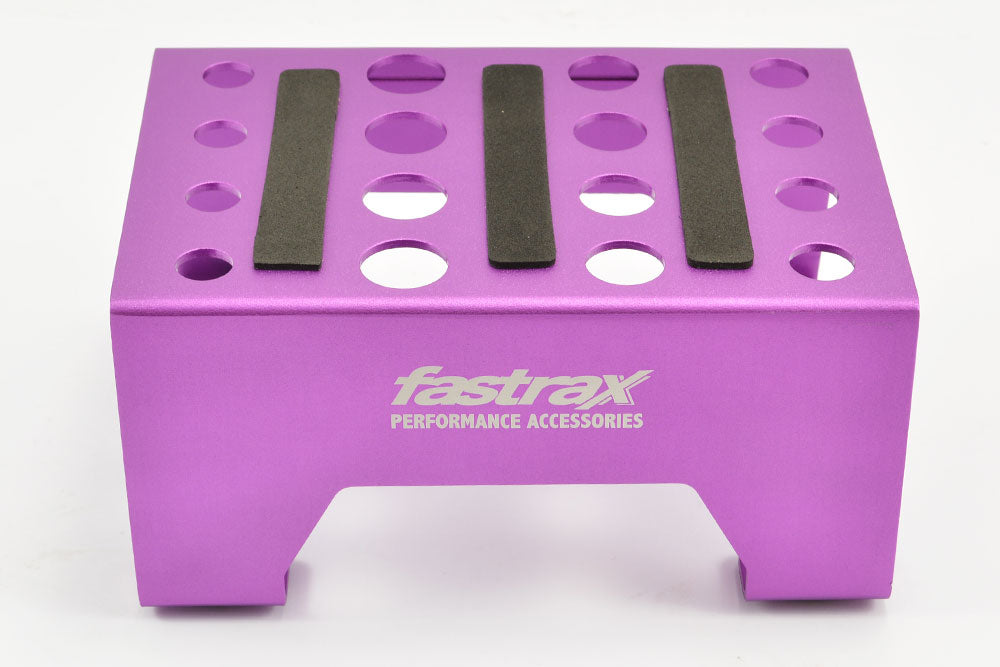 FASTRAX PURPLE 1/10 RC CAR ALLOY METAL PIT STAND/SHOCK JIG/MAGNETIC - FAST410P